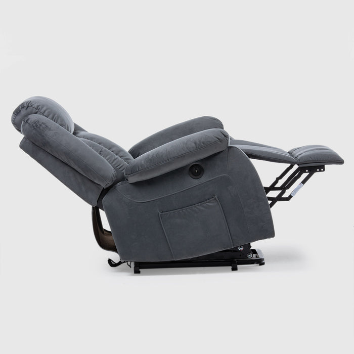 Berger Reclinable Eléctrico Lift + Masaje + Calentador Livorno Gris