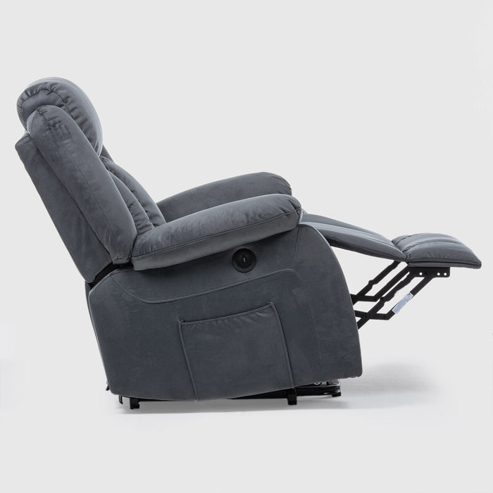 Berger Reclinable Eléctrico Lift + Masaje + Calentador Livorno Gris