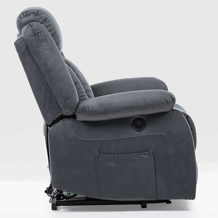 Sillón Reclinable Eléctrico con Masaje + Calentador Livorno Gris
