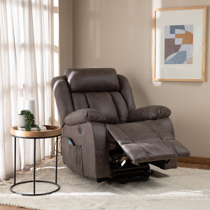 Berger Reclinable Eléctrico con Masaje + Calentador Livorno Café