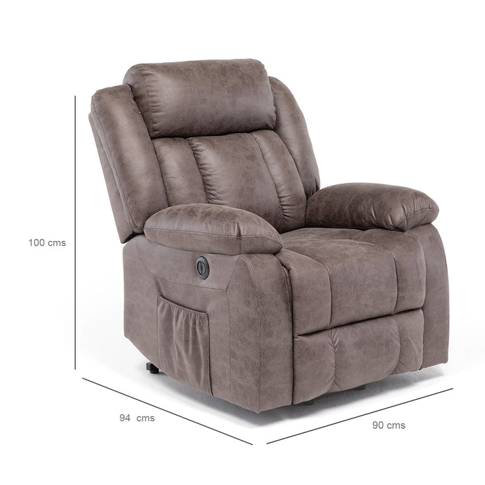 Berger Reclinable Eléctrico con Masaje + Calentador Livorno Café