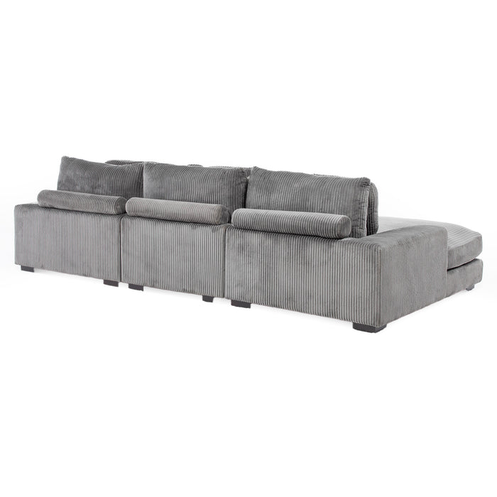 Sofá Seccional Izquierdo Moderno Gris Kansas