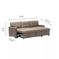 Sofá Cama Seccional 2 Plazas Moderno - Lino Beige Sidney