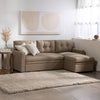 Sofá Cama Seccional 2 Plazas Moderno - Lino Beige Sidney