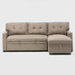 Sofá Cama Seccional 2 Plazas Moderno - Lino Beige Sidney