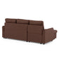 Sofá Seccional Cama 2 Plazas Moderno Café New Sidney