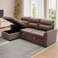 Sofá Seccional Cama 2 Plazas Moderno Café New Sidney