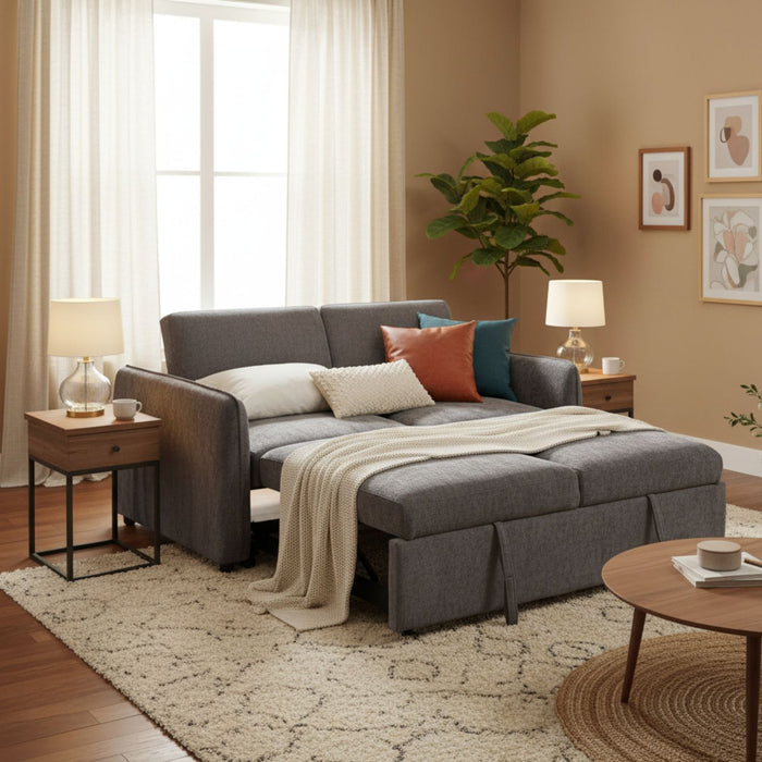 Sofá Cama 2 Cuerpos Moderno New Dallas Gris