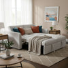 Sofá Cama 2 Cuerpos Beige Moderno New Dallas