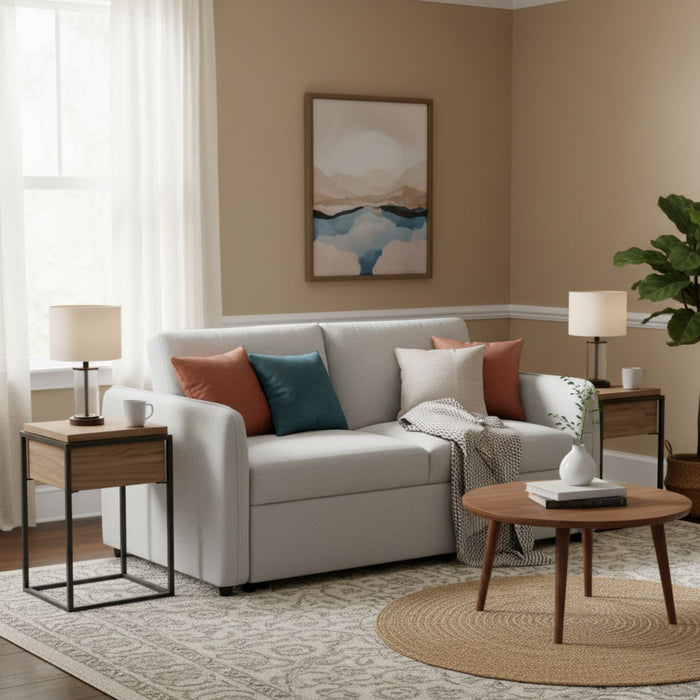 Sofá Cama 2 Cuerpos Moderno New Dallas Beige