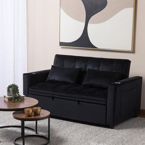 Sofá Cama 2 Cuerpos Moderno Dallas Negro