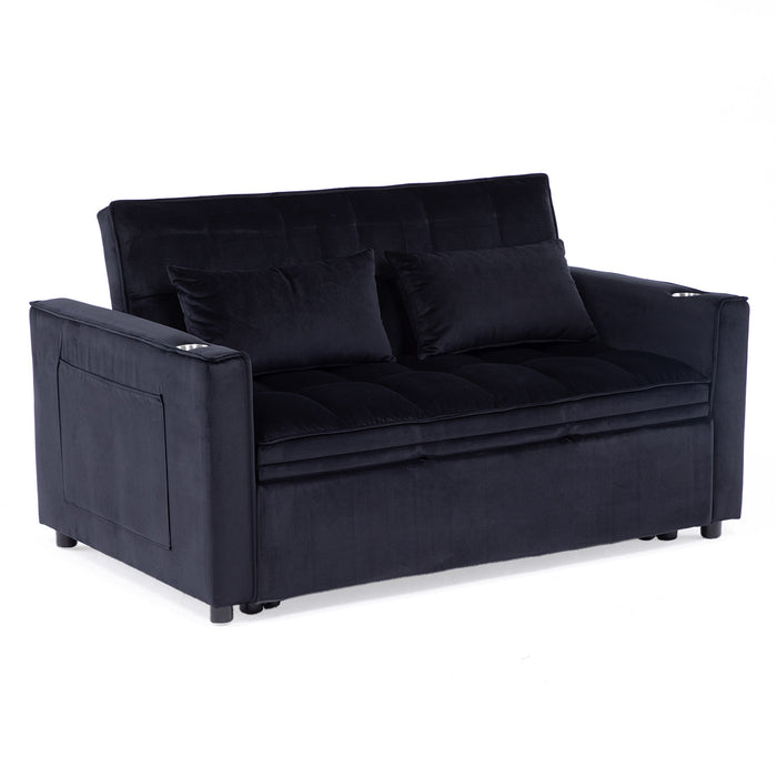 Sofá Cama 2 Cuerpos Moderno Dallas Negro