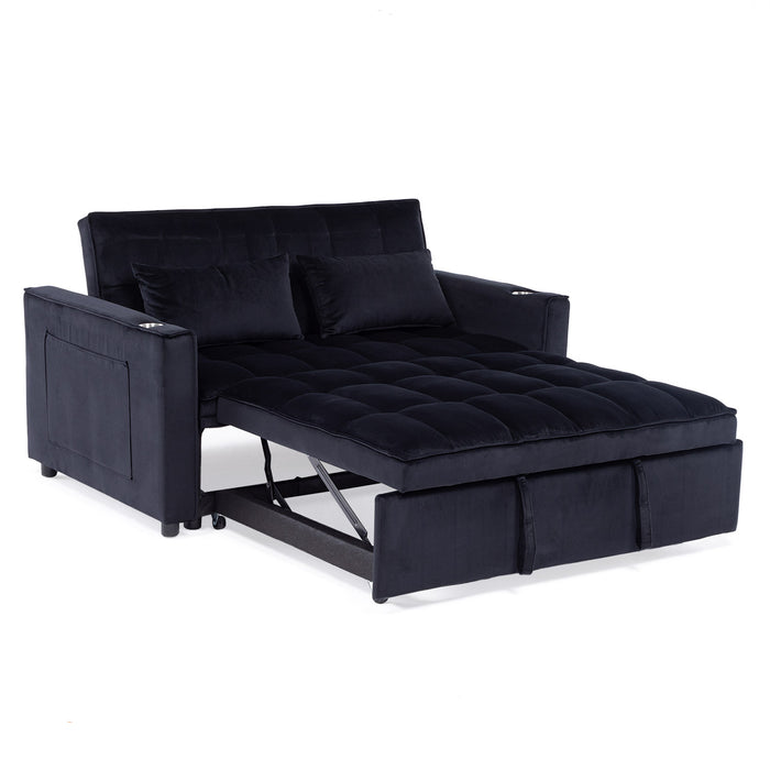 Sofá Cama 2 Cuerpos Moderno Dallas Negro