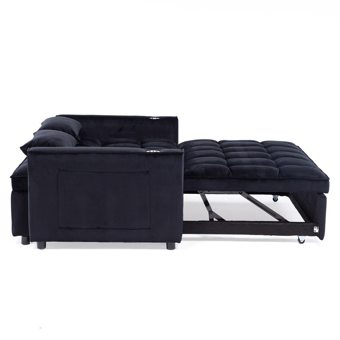 Sofá Cama 2 Cuerpos Moderno Dallas Negro