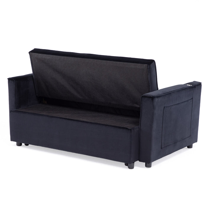 Sofá Cama 2 Cuerpos Moderno Dallas Negro