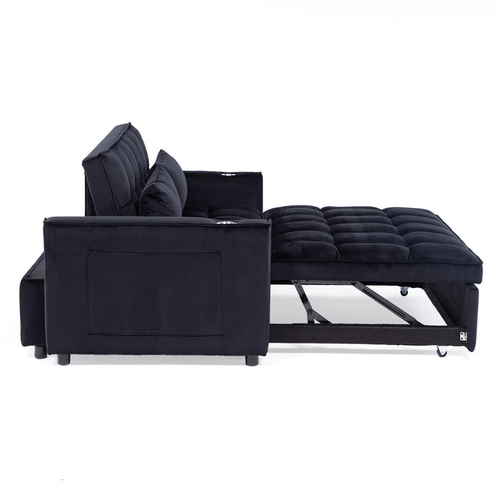 Sofá Cama 2 Cuerpos Moderno Dallas Negro