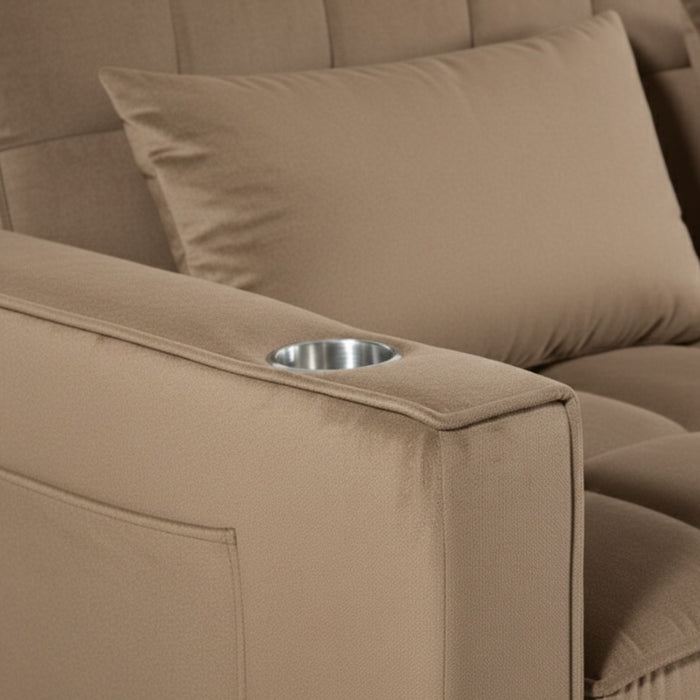 Sofá Cama 2 Cuerpos Moderno Dallas Café