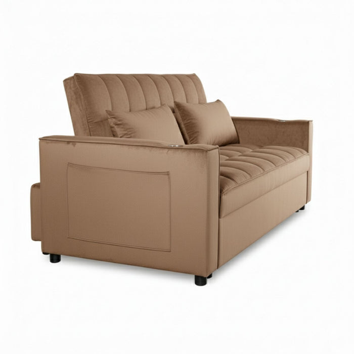 Sofá Cama 2 Cuerpos Moderno Dallas Café