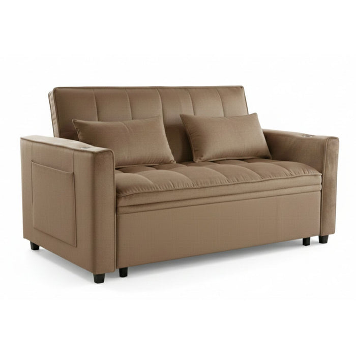 Sofá Cama 2 Cuerpos Moderno Dallas Café