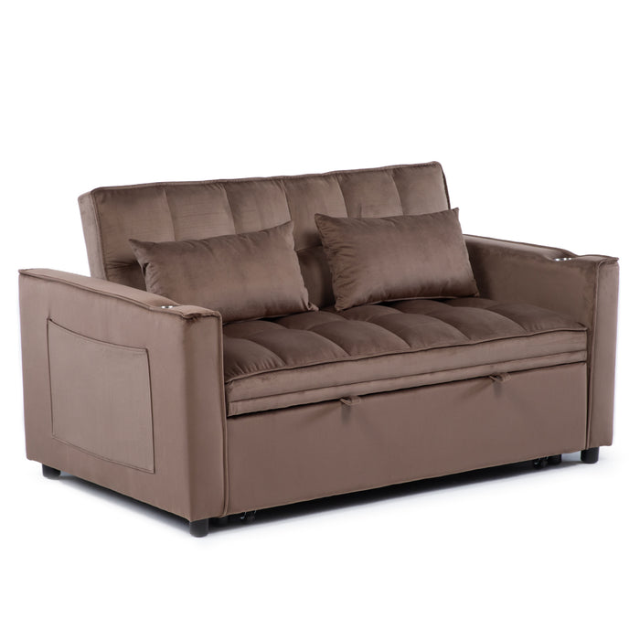 Sofá Cama 2 Cuerpos Moderno Dallas Café