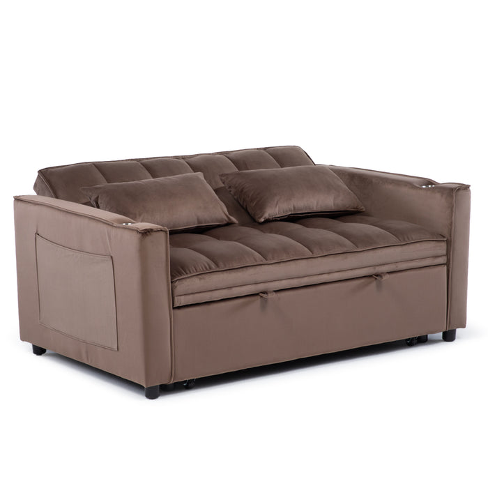 Sofá Cama 2 Cuerpos Moderno Dallas Café