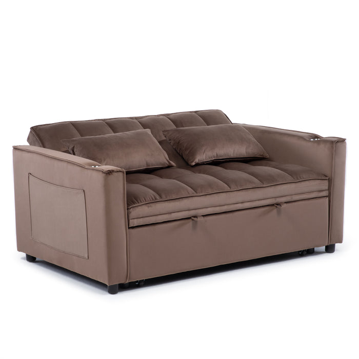 Sofá Cama 2 Cuerpos Moderno Dallas Café