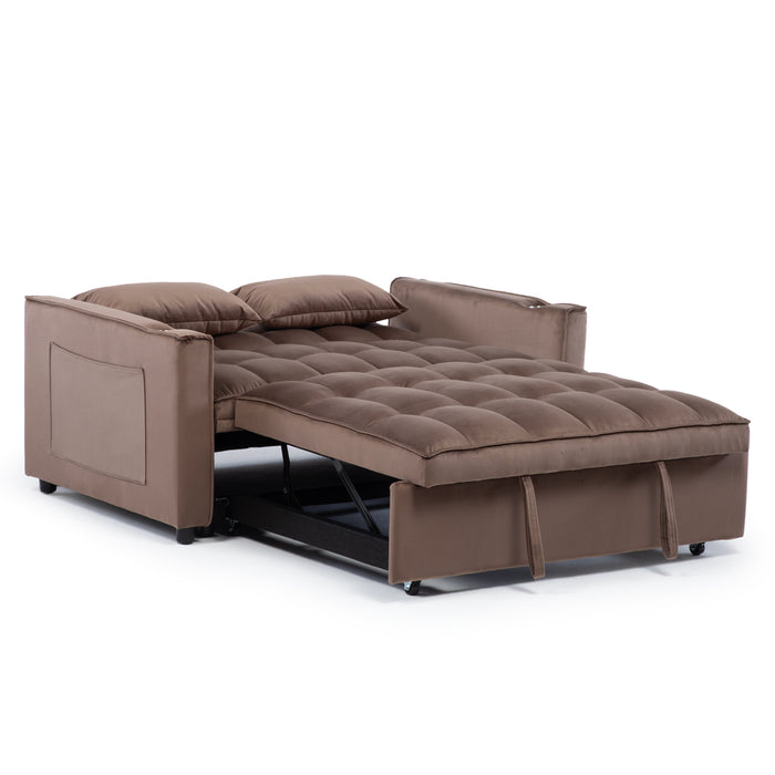 Sofá Cama 2 Cuerpos Moderno Dallas Café