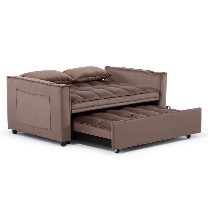 Sofá Cama 2 Cuerpos Moderno Dallas Café