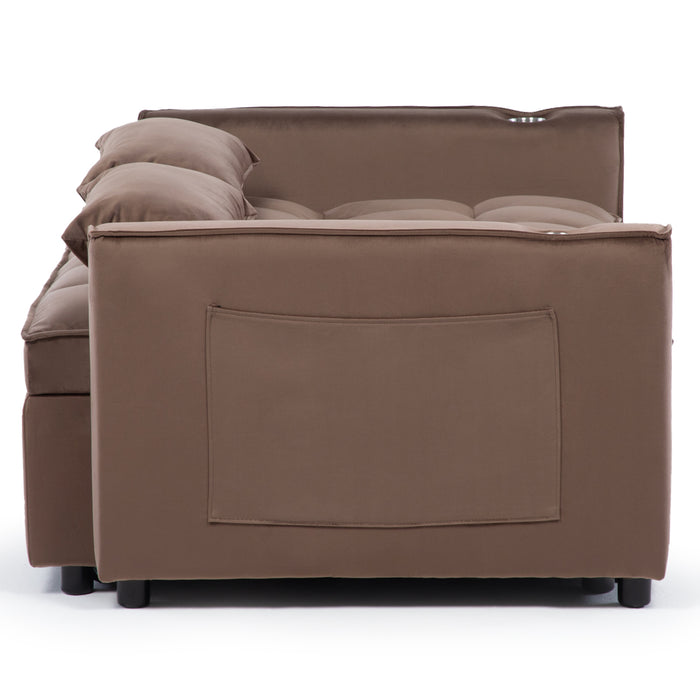 Sofá Cama 2 Cuerpos Moderno Dallas Café