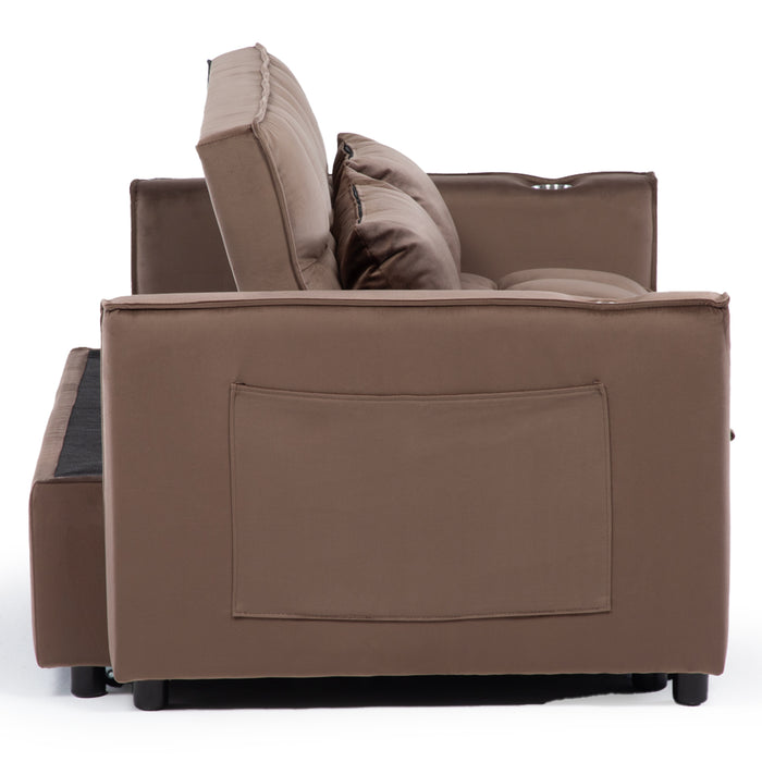 Sofá Cama 2 Cuerpos Moderno Dallas Café