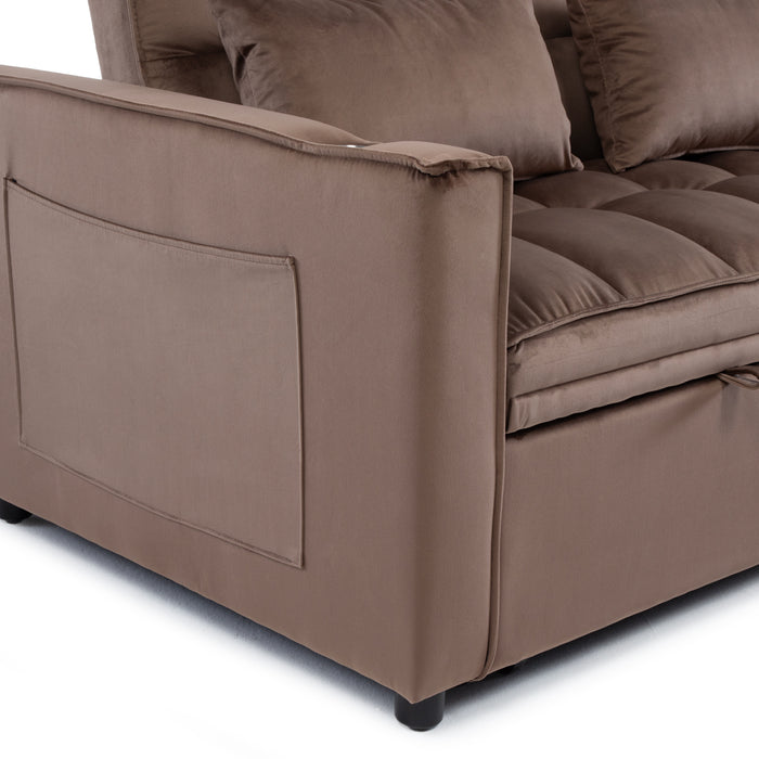 Sofá Cama 2 Cuerpos Moderno Dallas Café