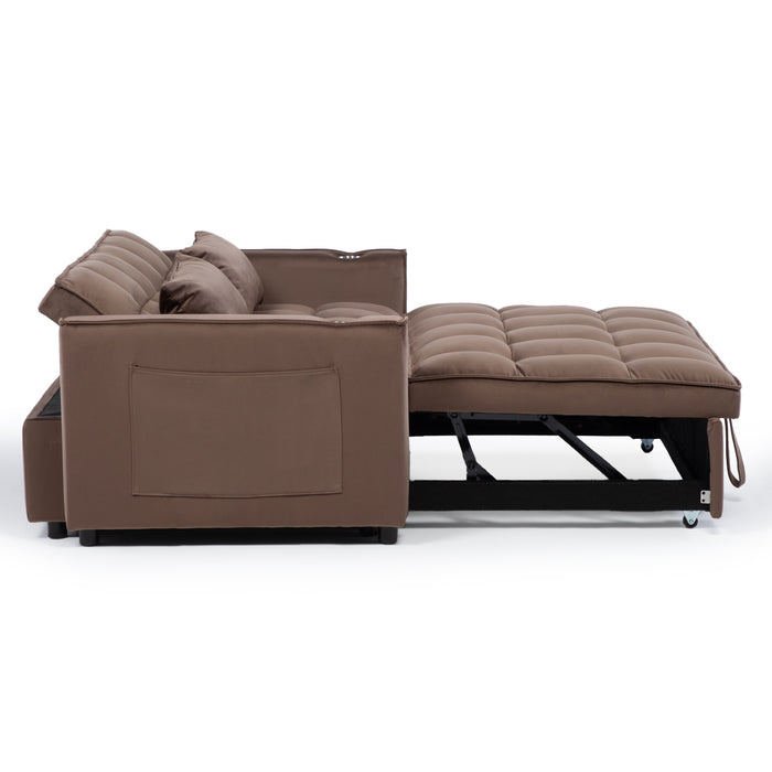 Sofá Cama 2 Cuerpos Moderno Dallas Café