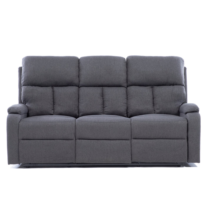 Sofá 3 Cuerpos Reclinable Gris Moderno Matheus