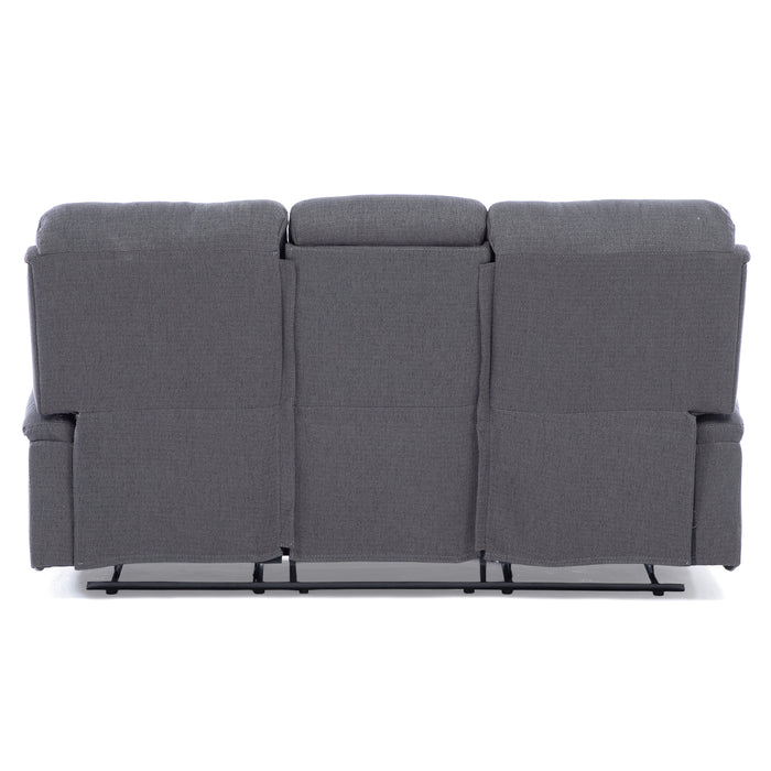 Sofá 3 Cuerpos Reclinable Gris Moderno Matheus