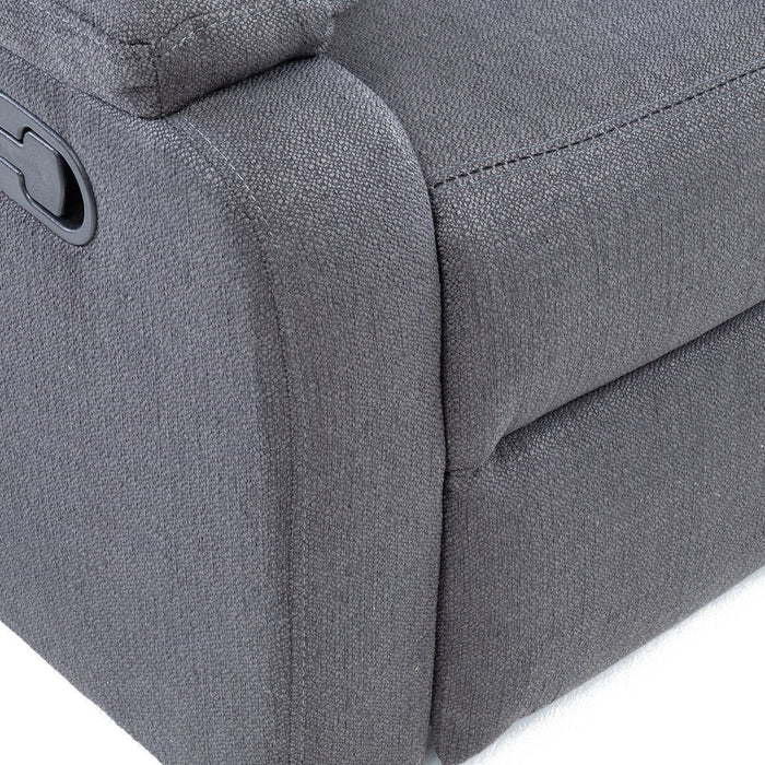 Sofá 3 Cuerpos Reclinable Gris Moderno Matheus