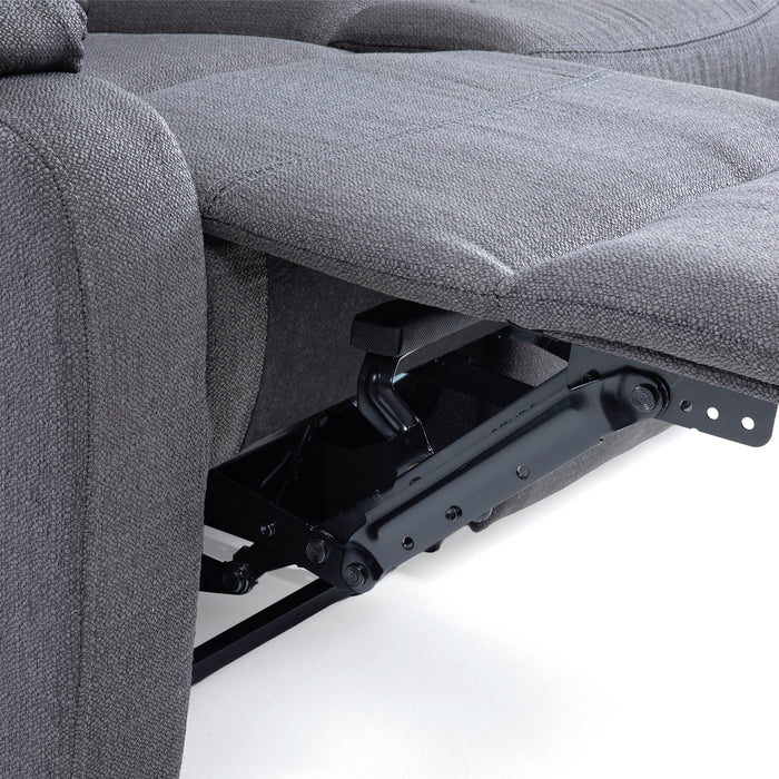 Sofá 3 Cuerpos Reclinable Gris Moderno Matheus