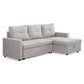 Sofá Seccional Cama 2 Plazas Moderno Lino Grueso Beige Reversible Wing