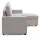 Sofá Seccional Cama 2 Plazas Moderno Lino Grueso Beige Reversible Wing