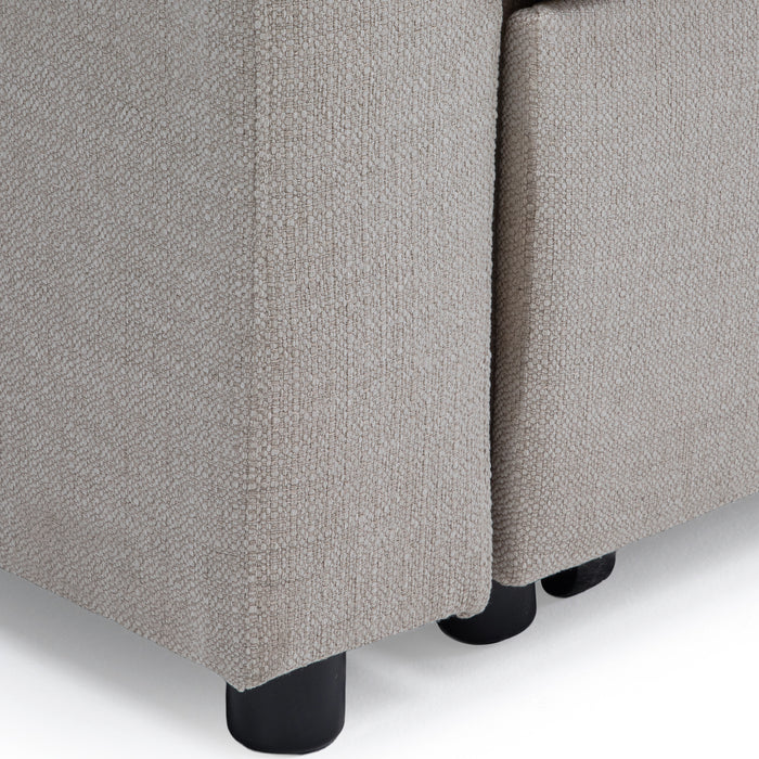 Sofá Seccional Cama 2 Plazas Moderno Lino Grueso Beige Reversible Wing