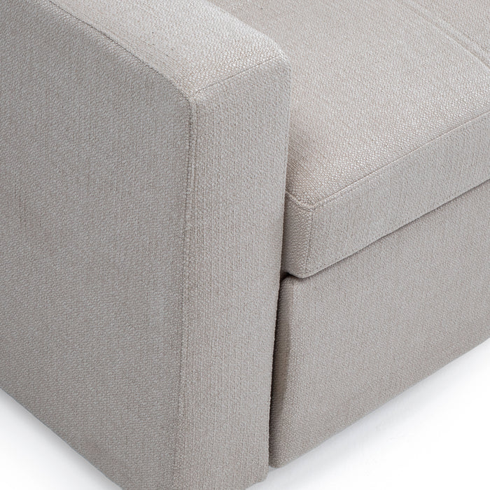 Sofá Seccional Cama 2 Plazas Moderno Lino Grueso Beige Reversible Wing