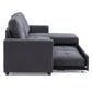 Sofá Seccional Cama 2 Plazas Moderno Lino Grueso Gris Reversible Wing