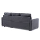 Sofá Seccional Cama 2 Plazas Moderno Lino Grueso Gris Reversible Wing