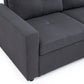 Sofá Seccional Cama 2 Plazas Moderno Lino Grueso Gris Reversible Wing