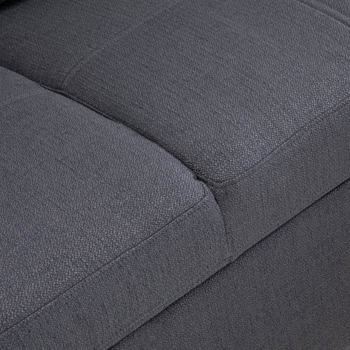 Sofá Seccional Cama 2 Plazas Moderno Lino Grueso Gris Reversible Wing