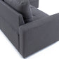 Sofá Seccional Cama 2 Plazas Moderno Lino Grueso Gris Reversible Wing