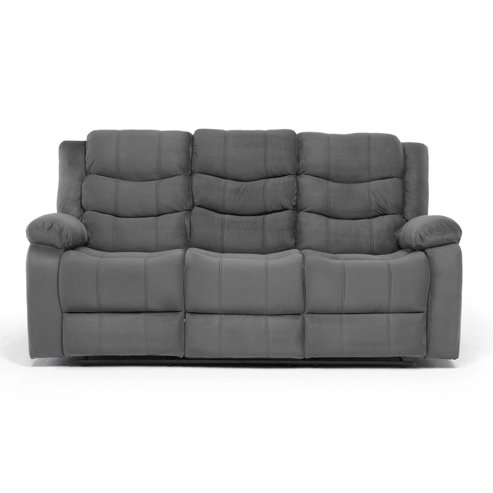 Sofá 3 Cuerpos Reclinable Tradicional Norman Gris Elephant