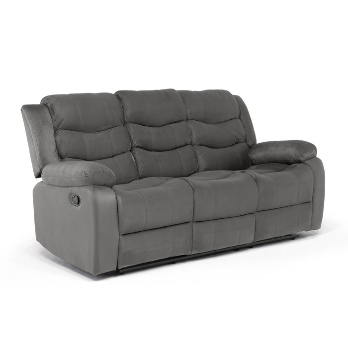 Sofá 3 Cuerpos Reclinable Tradicional Norman Gris Elephant