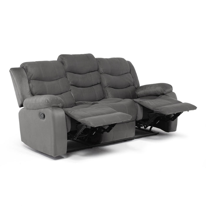 Sofá 3 Cuerpos Reclinable Tradicional Norman Gris Elephant