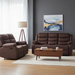 Living Reclinable Sofá 3 Cuerpos + 1 Sofá 2 Cuerpos Norman