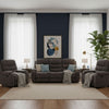 Living Reclinable Sofá 3 Cuerpos + 2 Bergers Reclinable Gris Verona